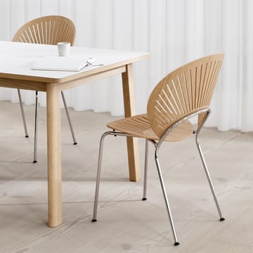 Trinidad 3398 stol - Klarlak valnød-ben krom - Fredericia Furniture