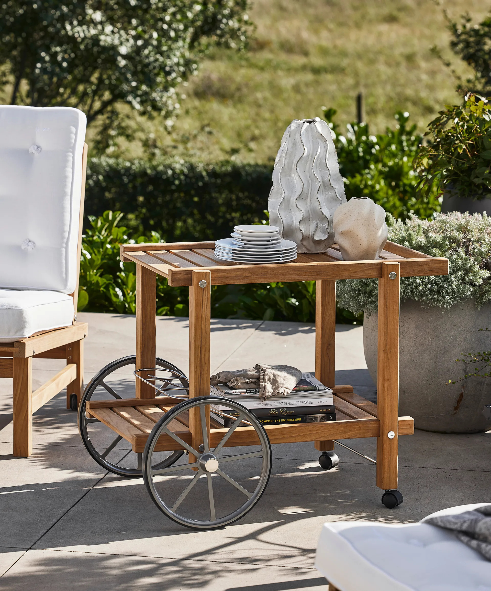 14 serveringsvogn, Teak Fri Form