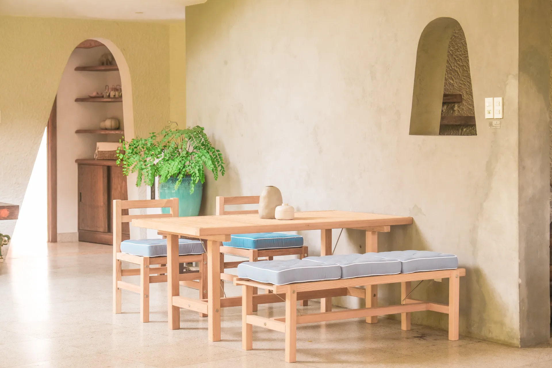 45 bænk, Redwood, 135 cm Fri Form