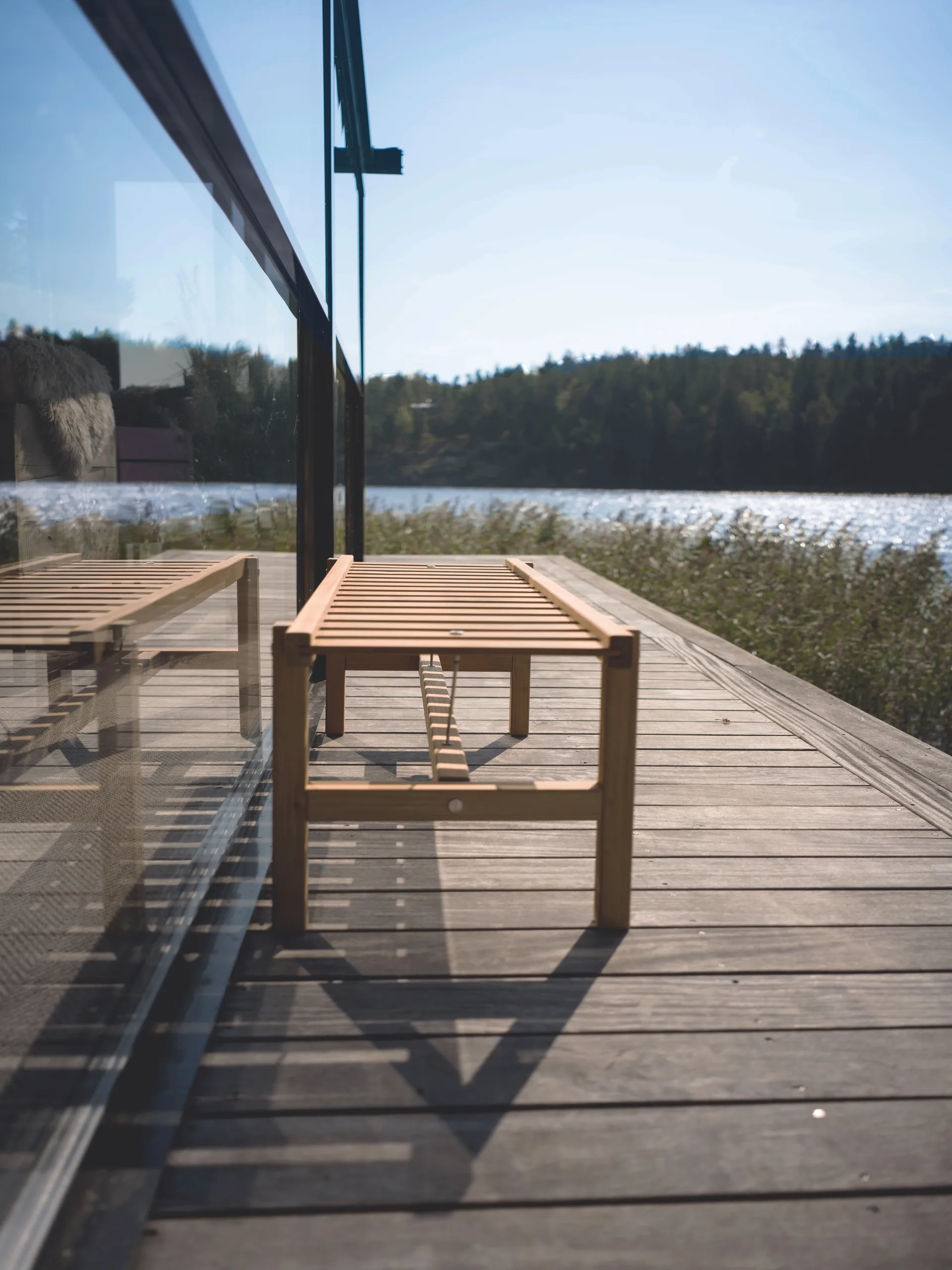 45 bænk, Teak, 135 cm Fri Form