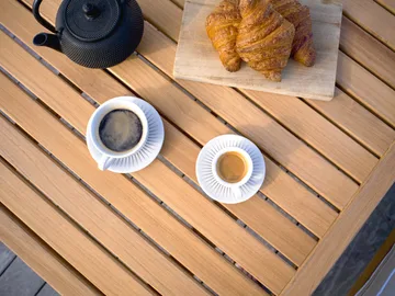 65 bord - Teak, 128×120×68 cm - Fri Form