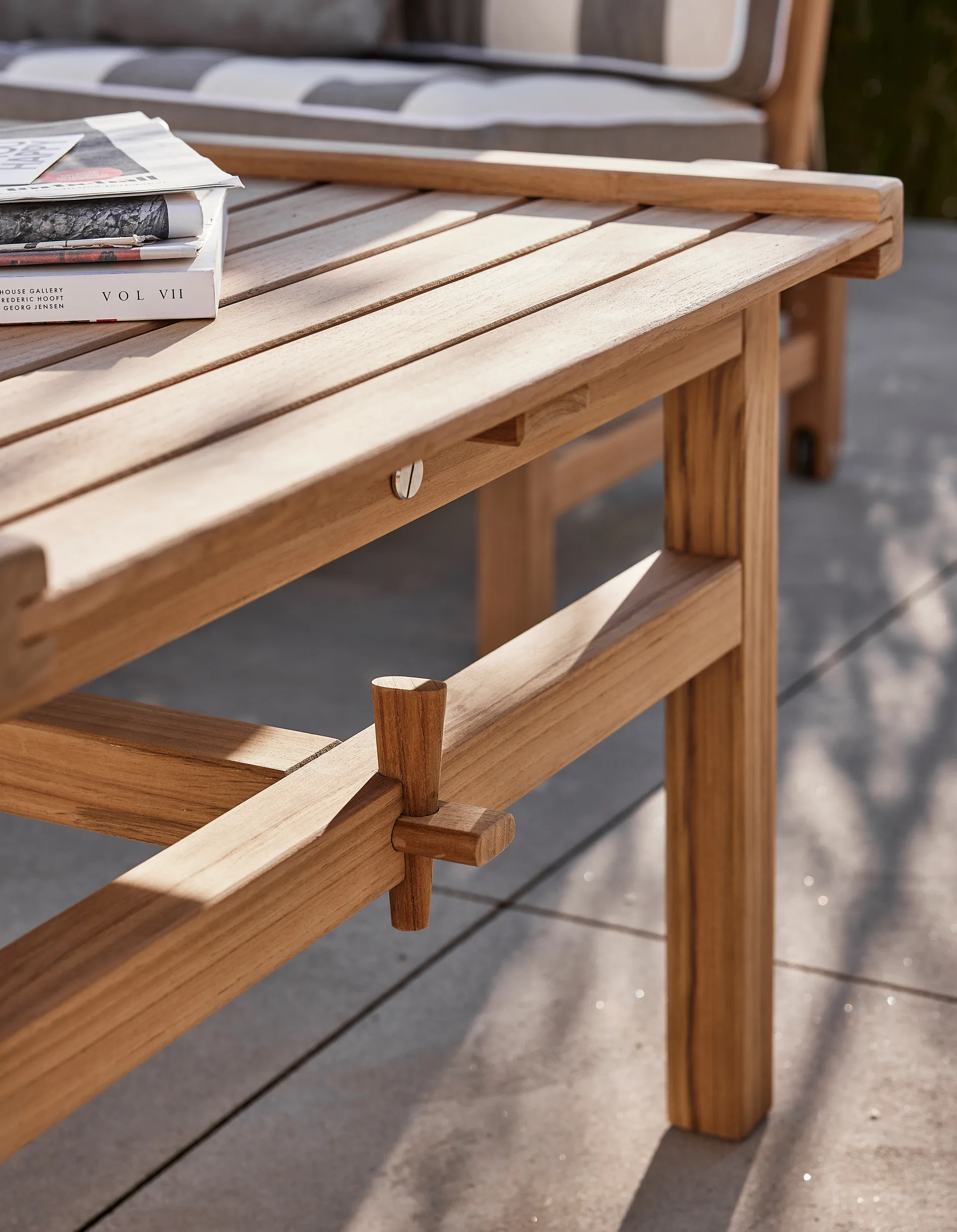 65 bord, Teak, 150×73×51 cm Fri Form