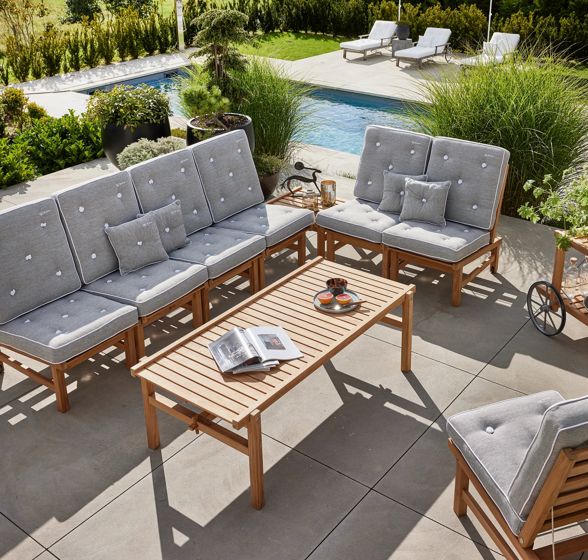 65 bord, Teak, 150×73×51 cm Fri Form