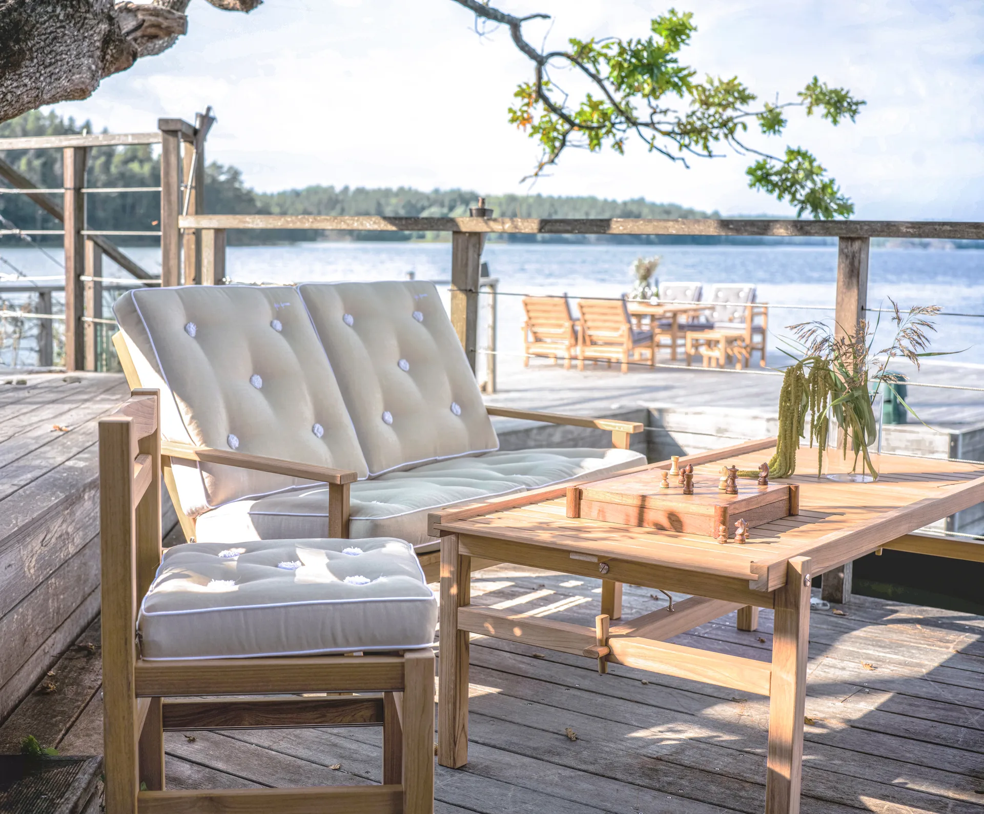 65 bord, Teak, 150×73×51 cm Fri Form