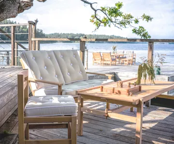 65 bord - Teak, 150×73×51 cm - Fri Form