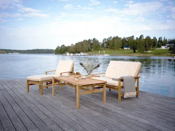 65 bord - Teak, 150×73×51 cm - Fri Form