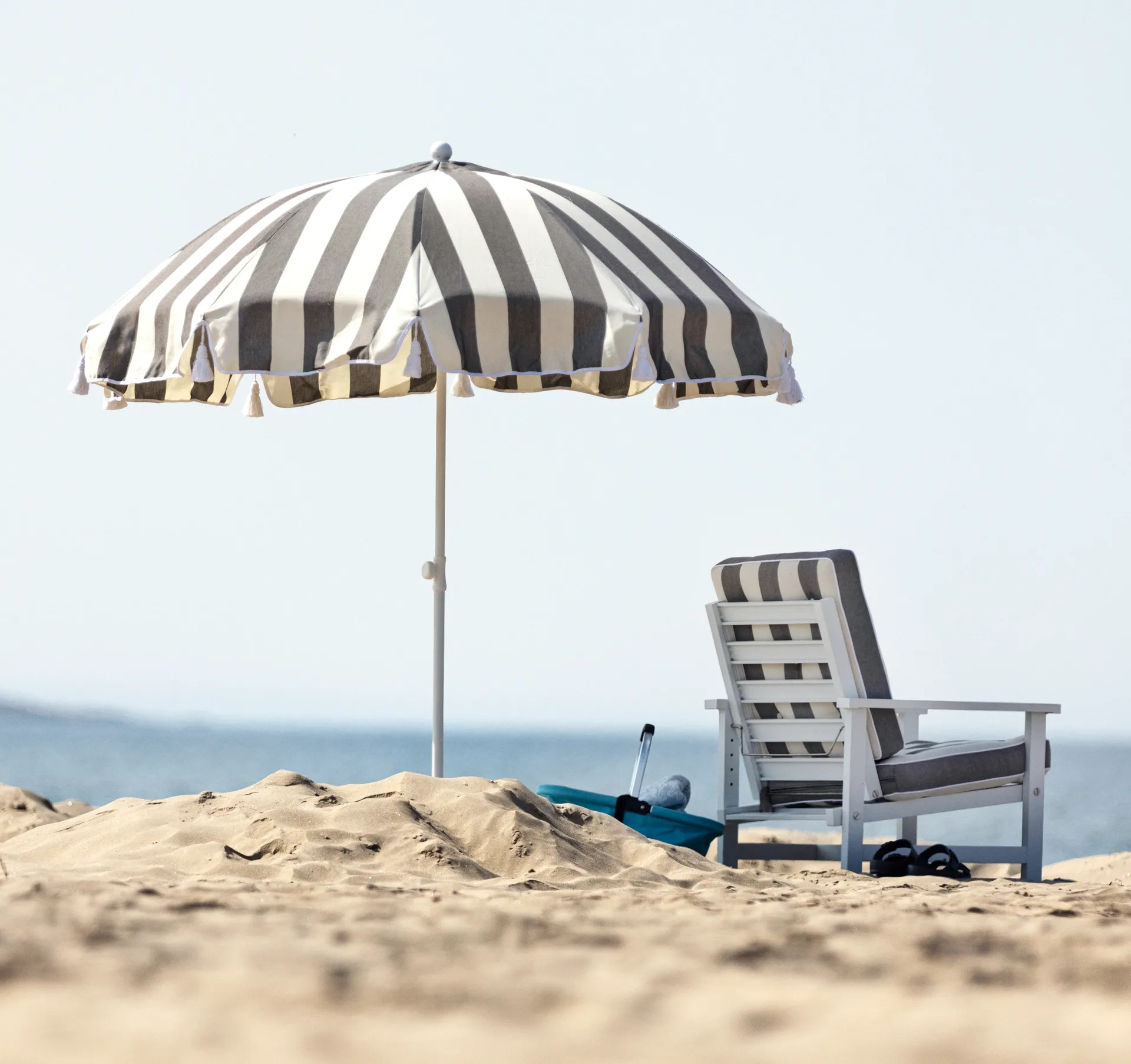 90 parasol, Crown stribet, Ø220 cm Fri Form