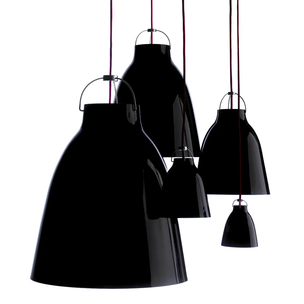 Caravaggio 1 pendel, Sort/Sort stofledning Fritz Hansen