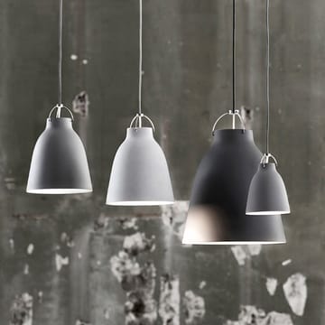 Caravaggio 2 pendel - Hvid blank/Grå stofledning - Fritz Hansen
