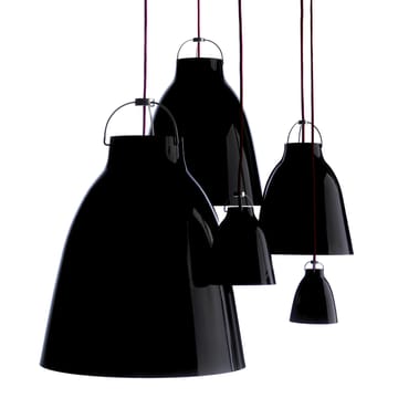 Caravaggio 2 pendel - Hvid blank/Grå stofledning - Fritz Hansen