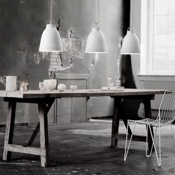 Caravaggio 2 pendel - Hvid blank/Grå stofledning - Fritz Hansen