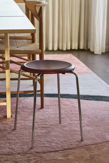 Dot rund skammel læder - Chestnut, Ø34x44 cm - Fritz Hansen