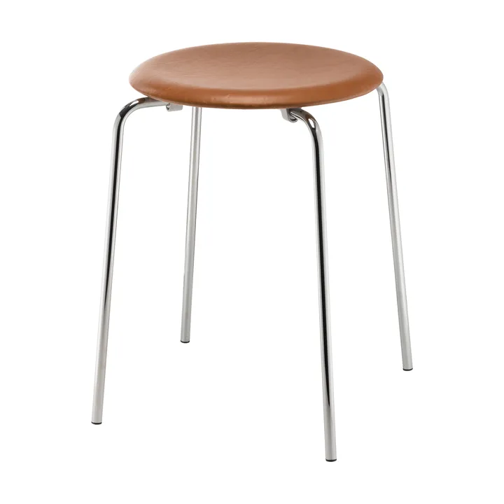Dot skammel læder - Essential walnut-chrome - Fritz Hansen
