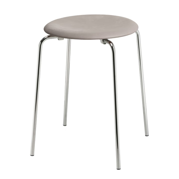 Dot skammel læder, Lava grey/Chrome Fritz Hansen