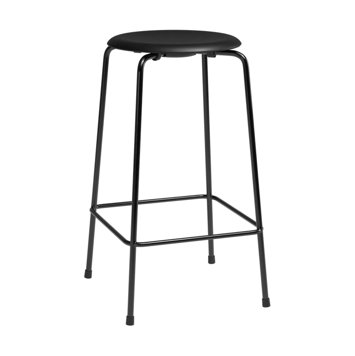 High Dot counter stool 4 ben - Intense sort læder-sort stål - Fritz Hansen