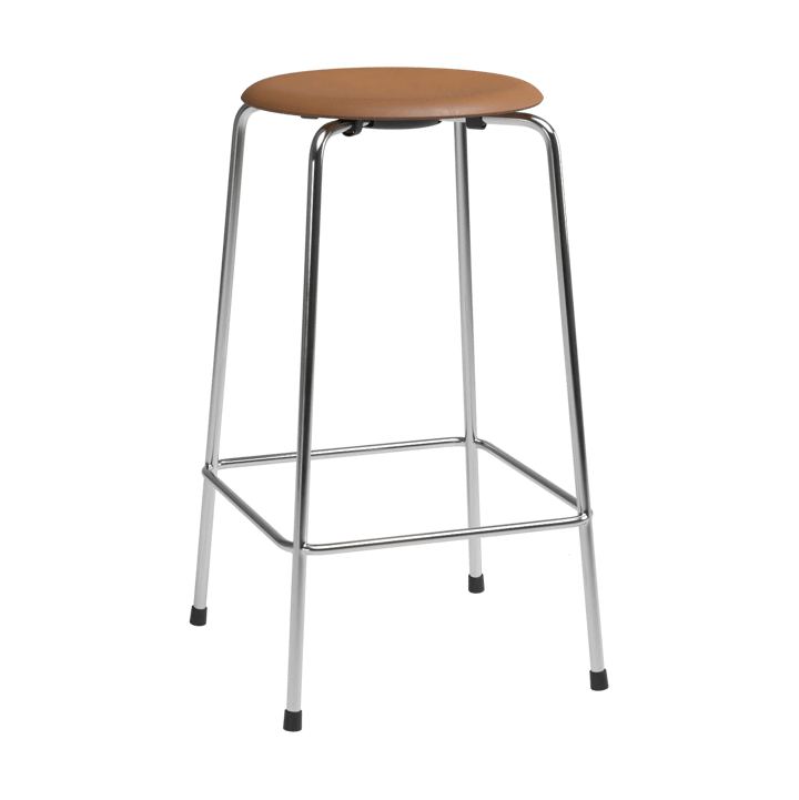 High Dot counter stool 4 ben - Wild walnut læder-krom - Fritz Hansen