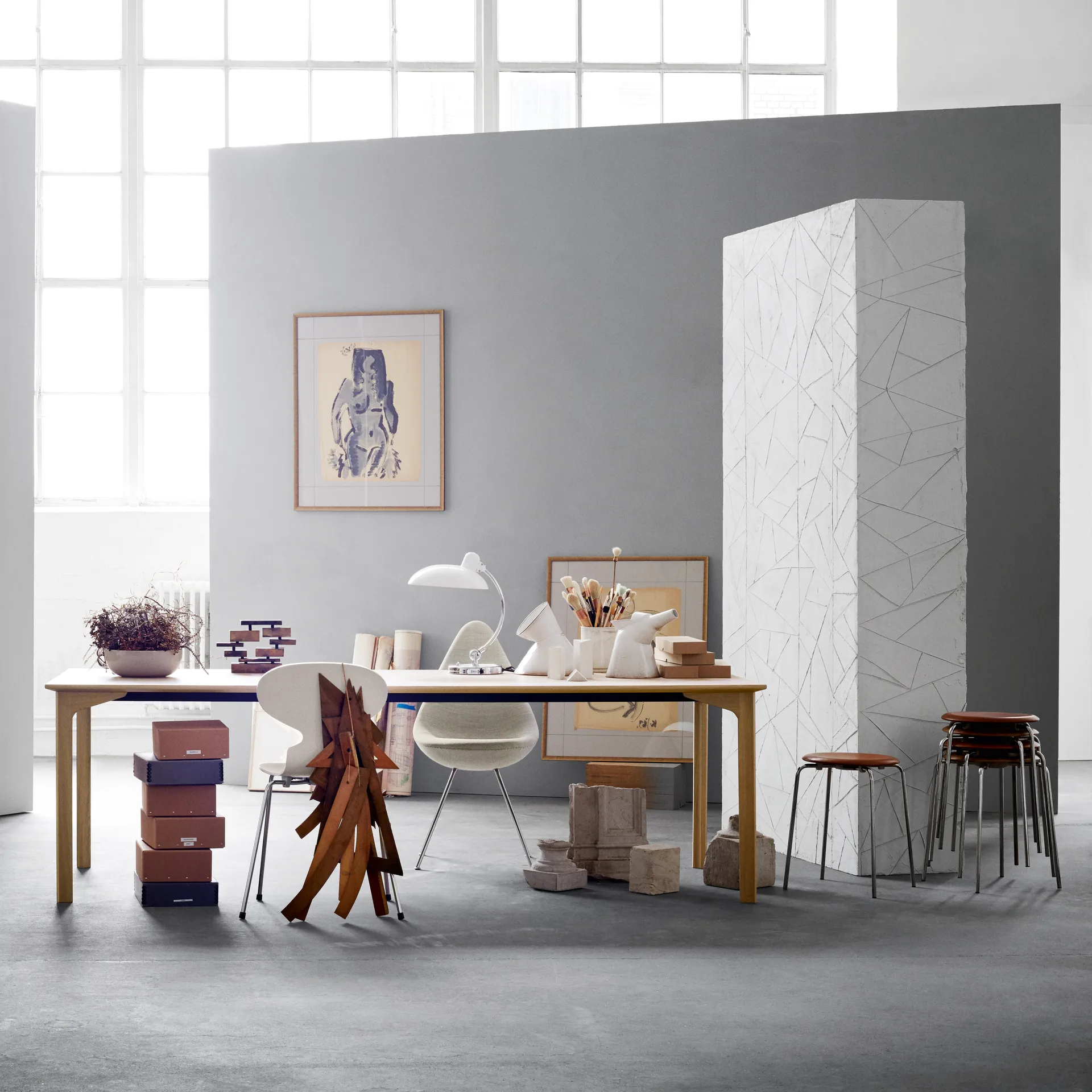 Kaiser Idell 6631-T Luxus bordlampe, Hvid Fritz Hansen