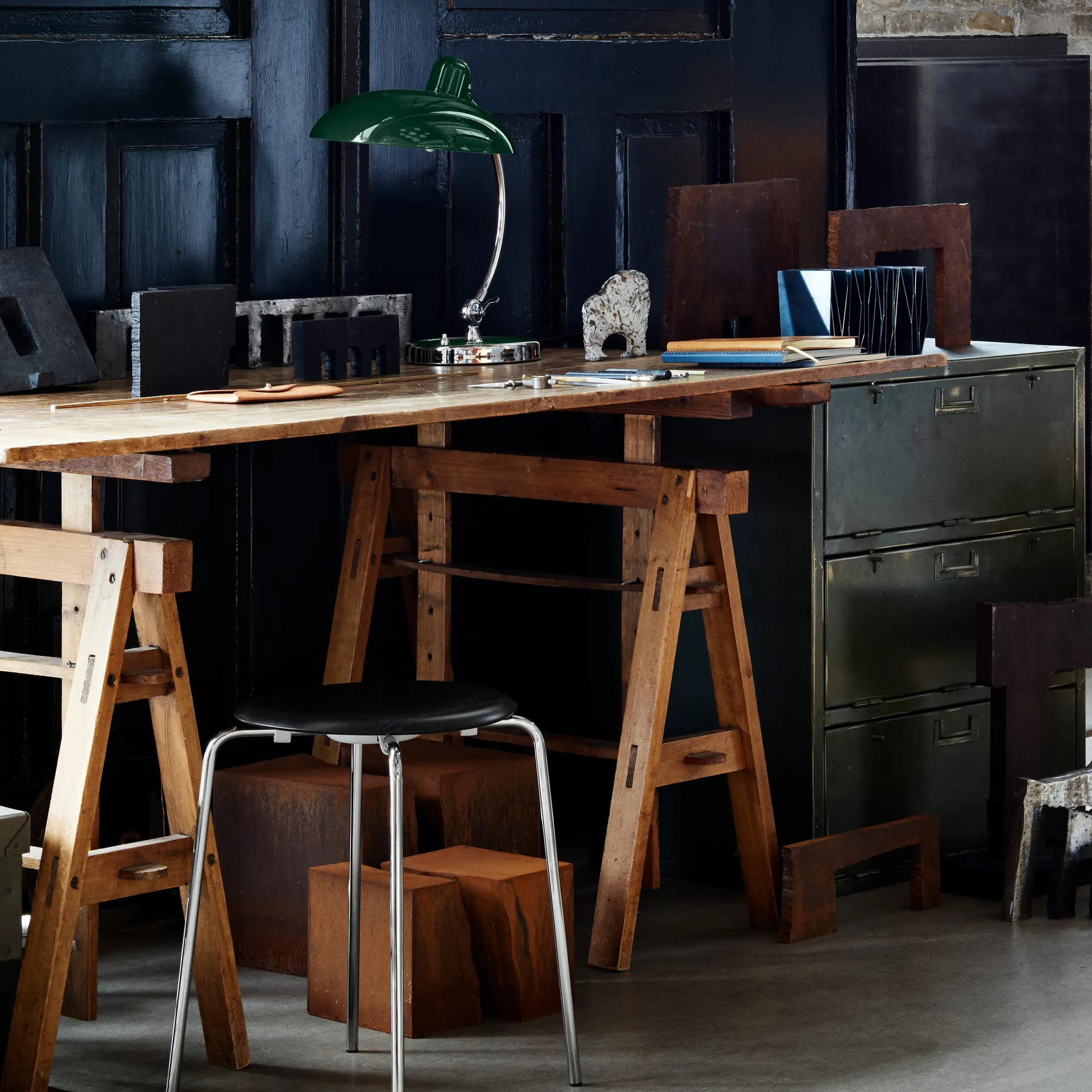 Kaiser Idell 6631-T Luxus bordlampe, Mørkegrøn Fritz Hansen