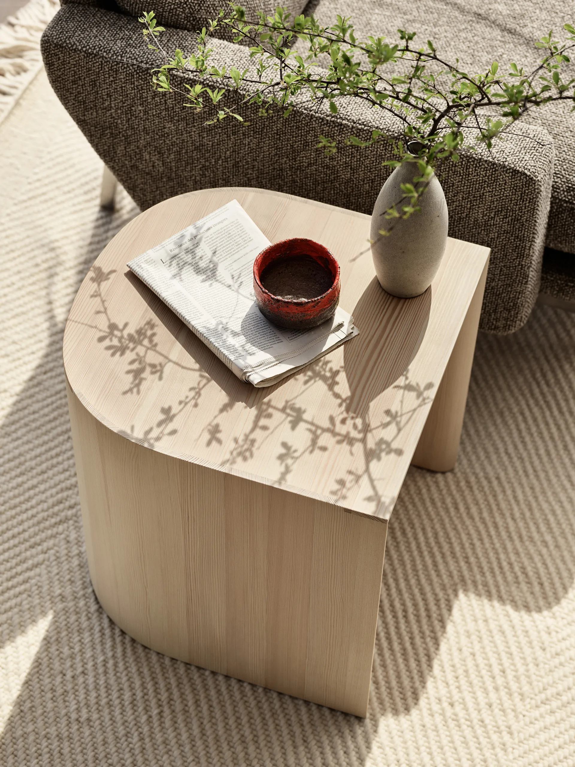 Taburet skammel/sidebord, Olieret fyrretræ Fritz Hansen