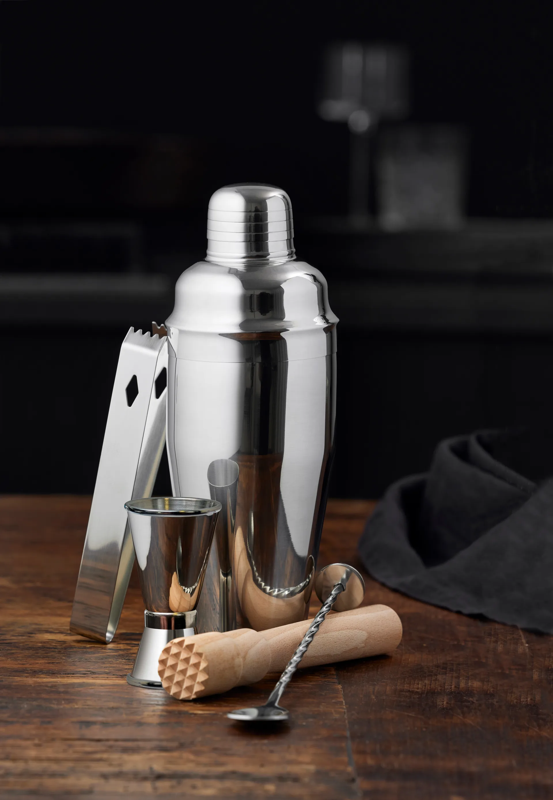 Funktion barset 5 dele, Rustfrit stål-bøg Funktion