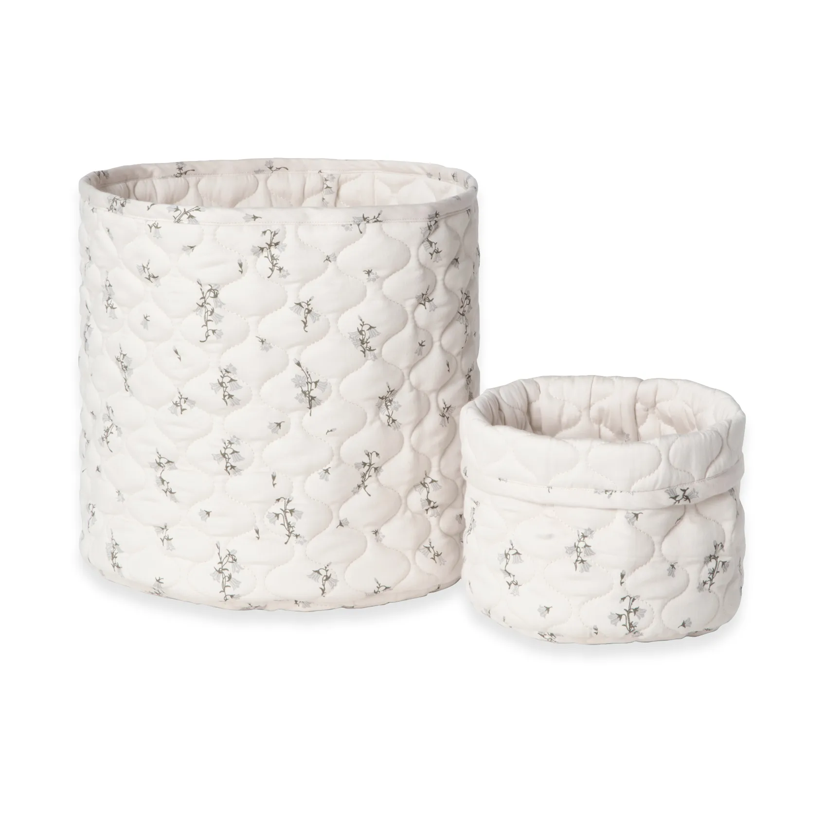 Bluebell satin quiltet kurv 2 dele, 20xØ20 cm + 30xØ30 cm Garbo&Friends