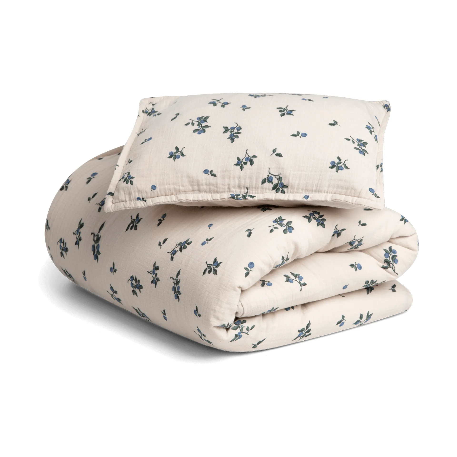 Blueberry Muslin sengesæt baby, 70x100 cm/40x45 cm Garbo&Friends