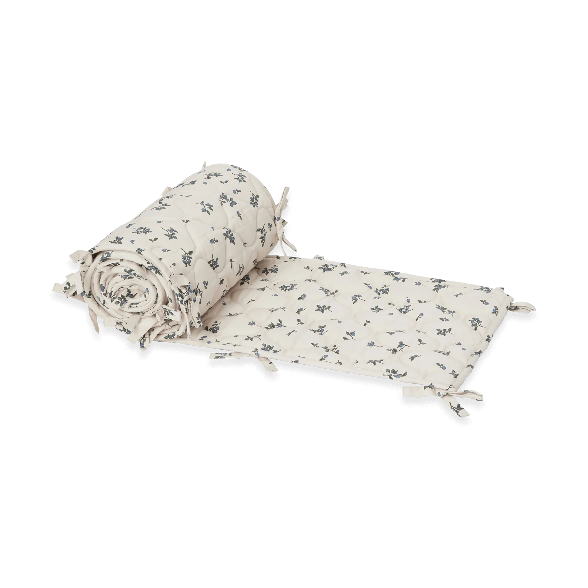 Blueberry satin quiltet tremmesengsbeskytter, 30x360 cm Garbo&Friends