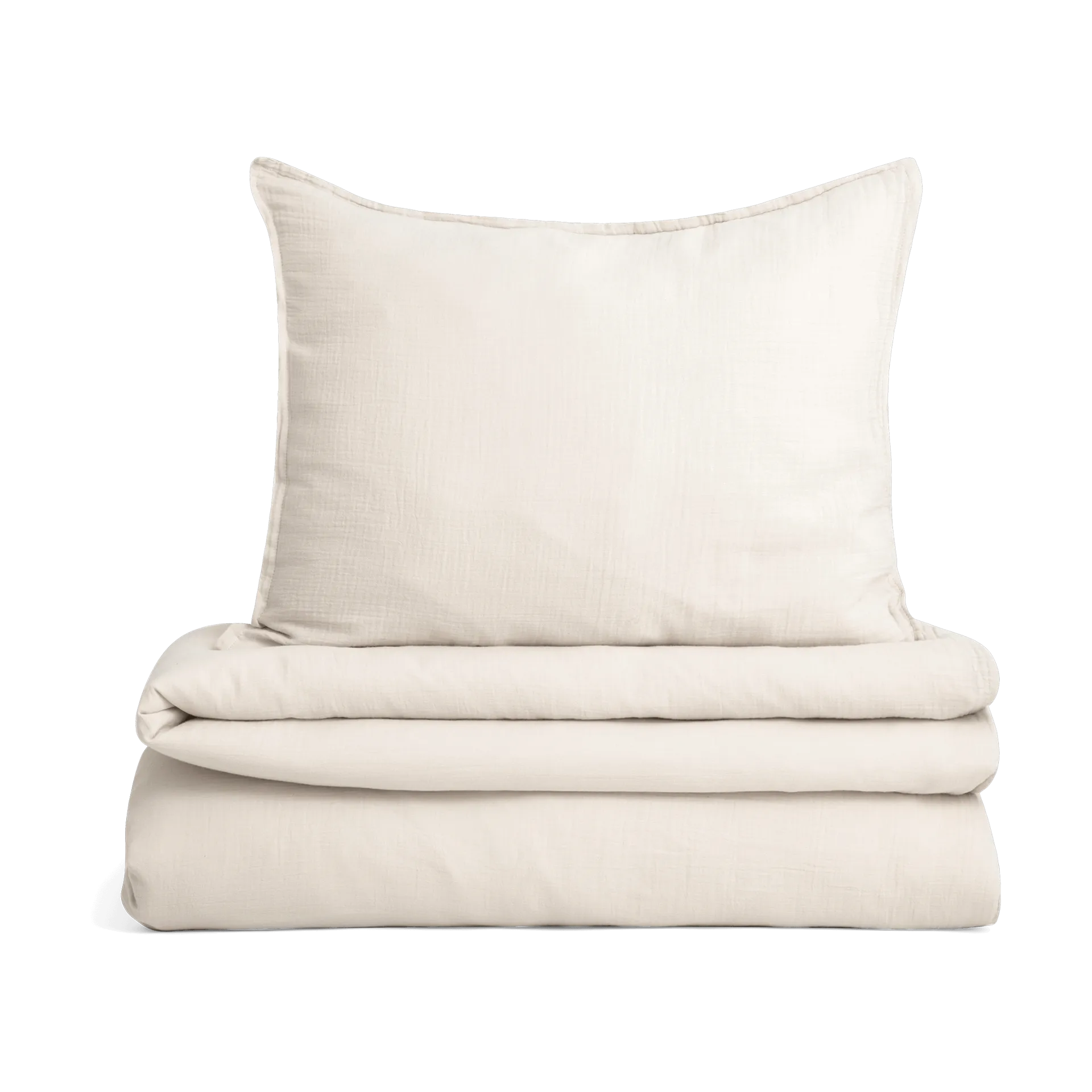 Eggshell Muslin sengesæt, 150x210 cm/50x60 cm Garbo&Friends