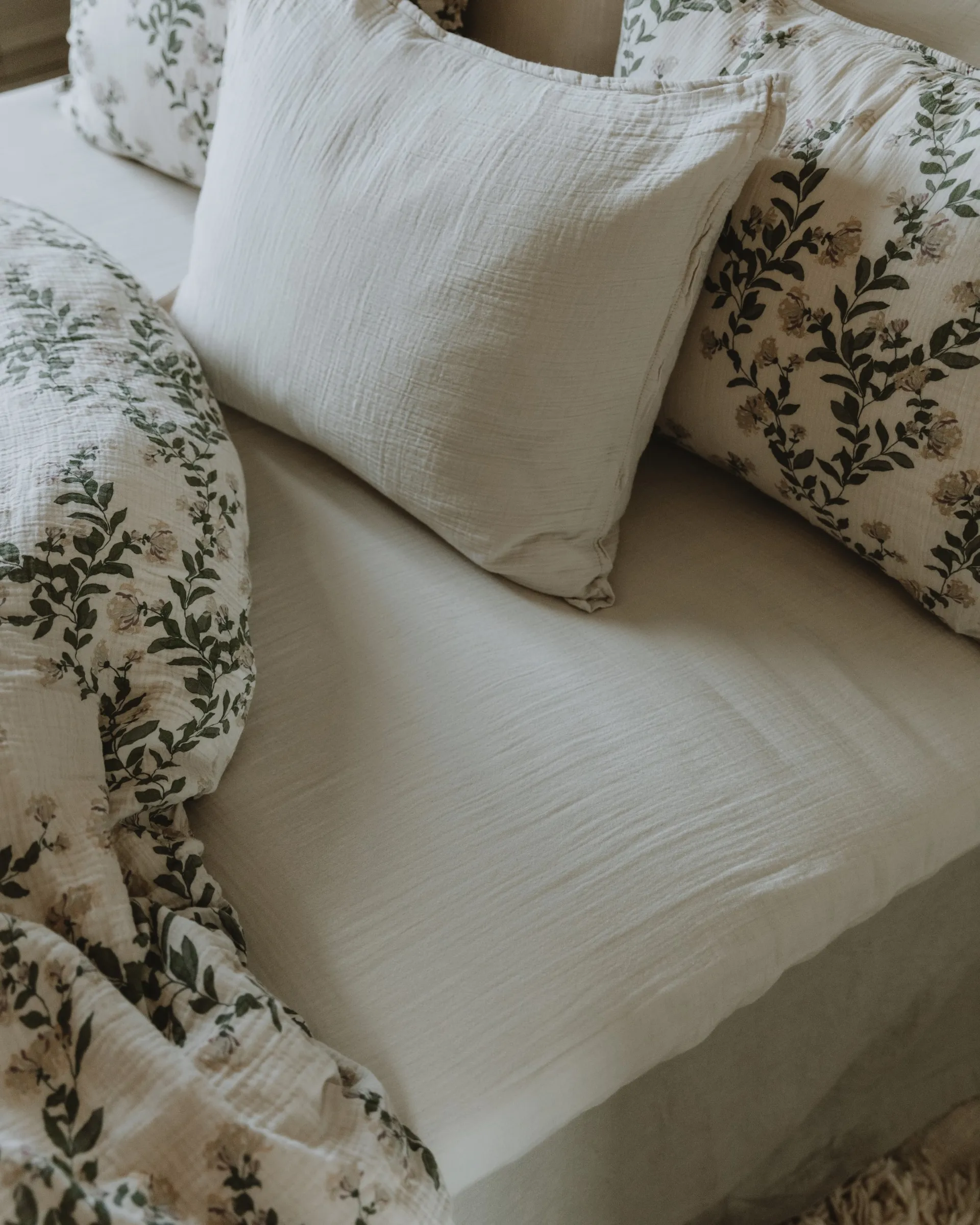 Eggshell Muslin stræklagen, 140x200x30 cm Garbo&Friends