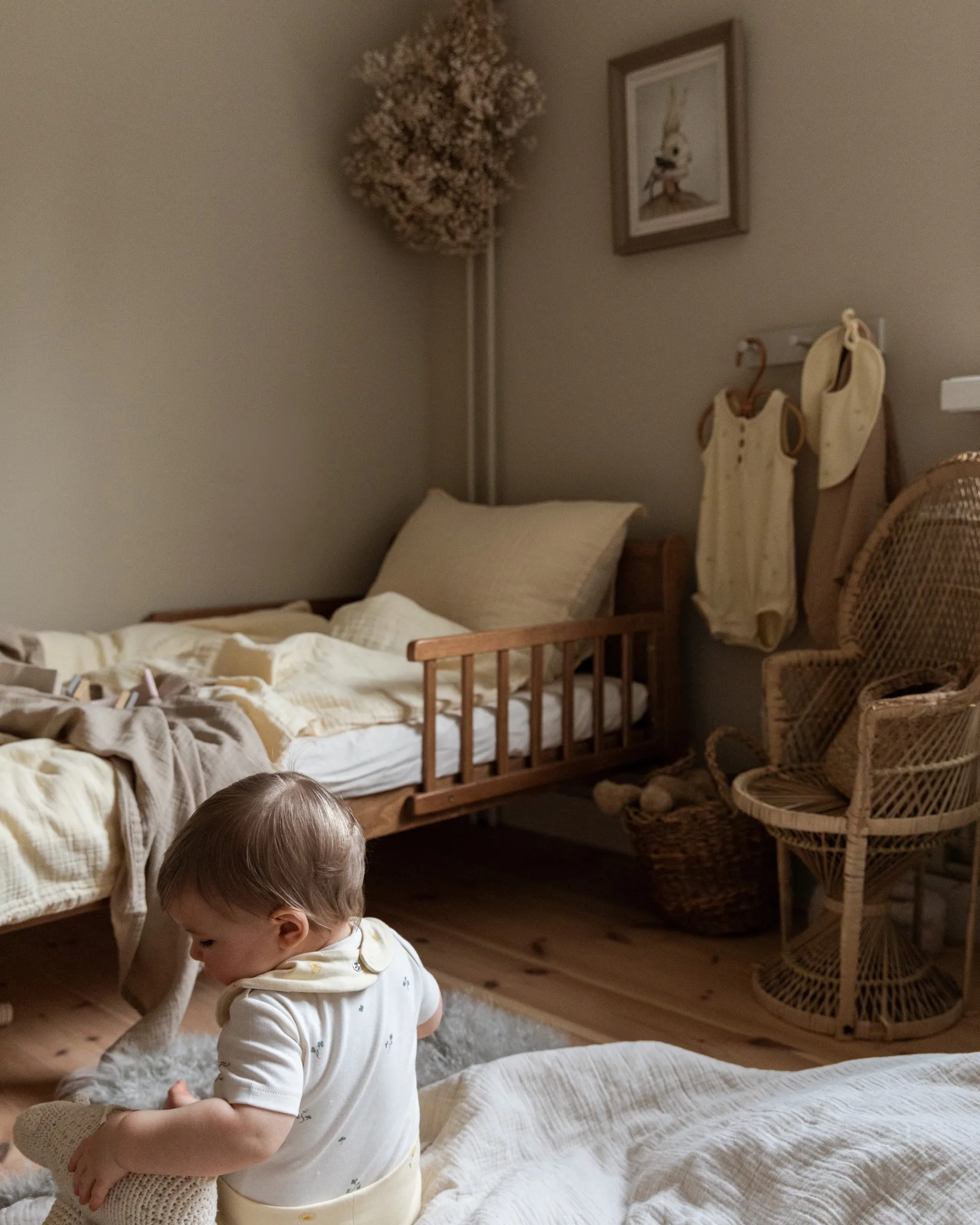 Eggshell Muslin vatteret tæppe, 100x140 cm Garbo&Friends