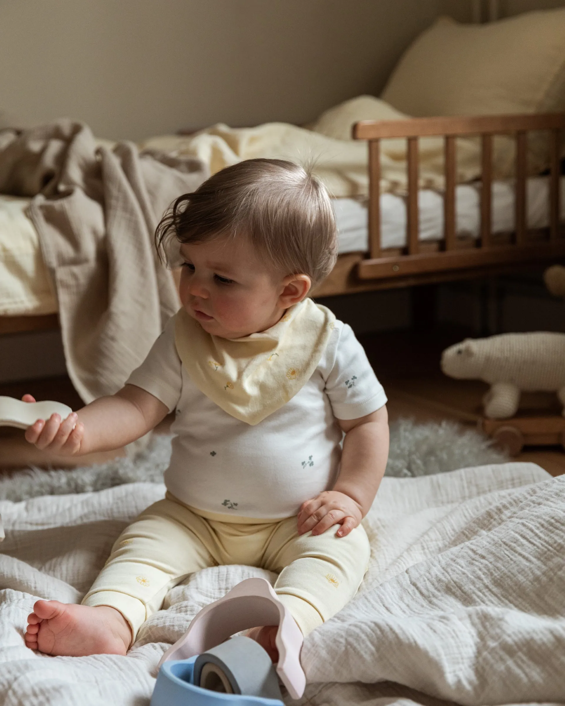 Eggshell Muslin vatteret tæppe, 100x140 cm Garbo&Friends