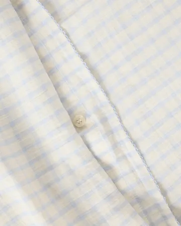 Gingham Sky Blue Muslin dynebetræk - 150x210 cm - Garbo&Friends