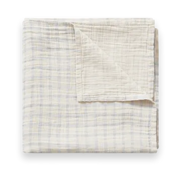 Gingham Sky Blue Muslin swaddle tæppe - 110x110 cm - Garbo&Friends