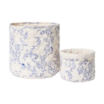 Jardim Satin quiltet kurv 2 dele - 20xØ20 cm + 30xØ30 cm - Garbo&Friends