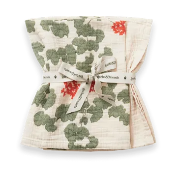 Pelargonium Muslin tæppe lille 2 dele - 60x60 cm - Garbo&Friends