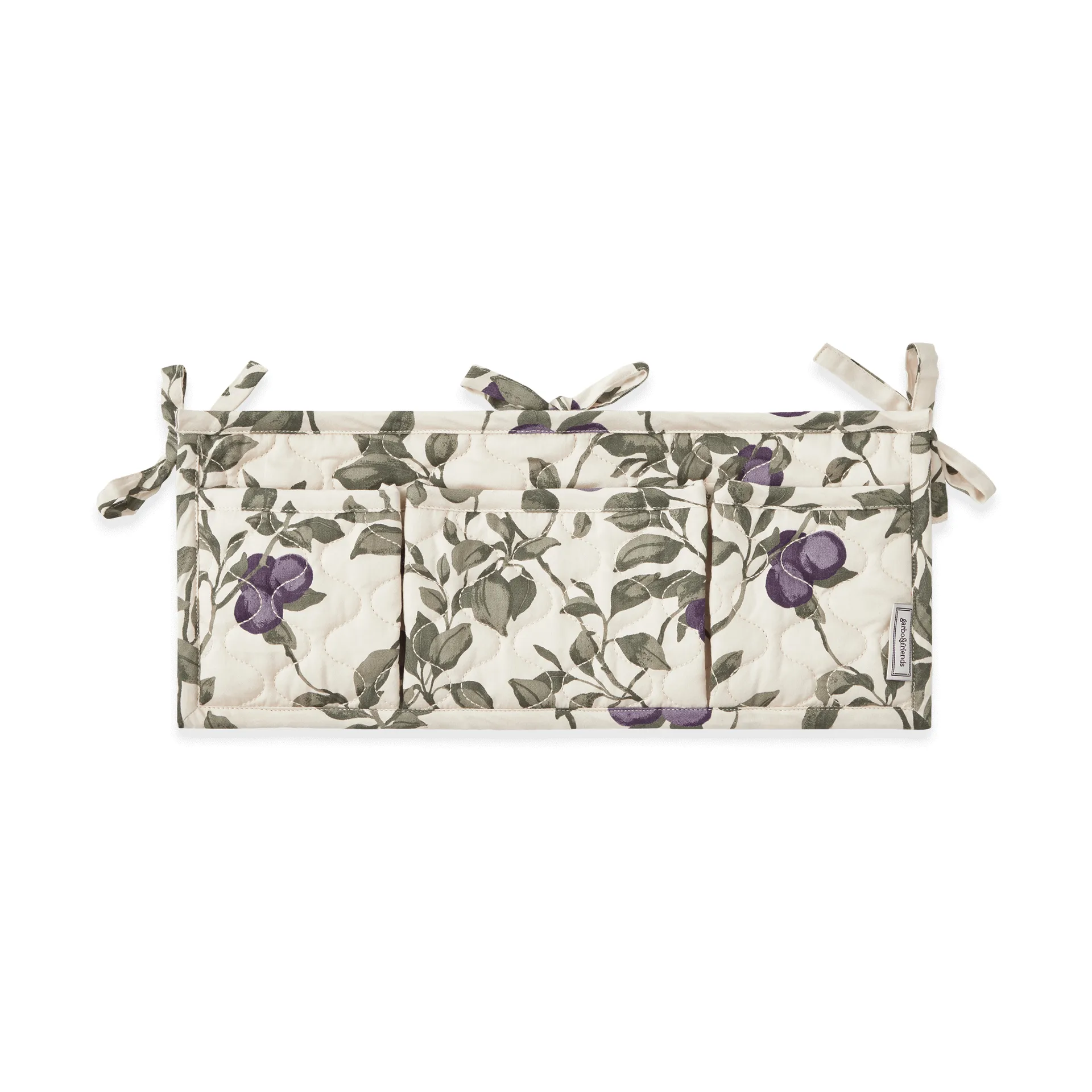 Plomme satin quiltet sengetaske, 43x18 cm Garbo&Friends