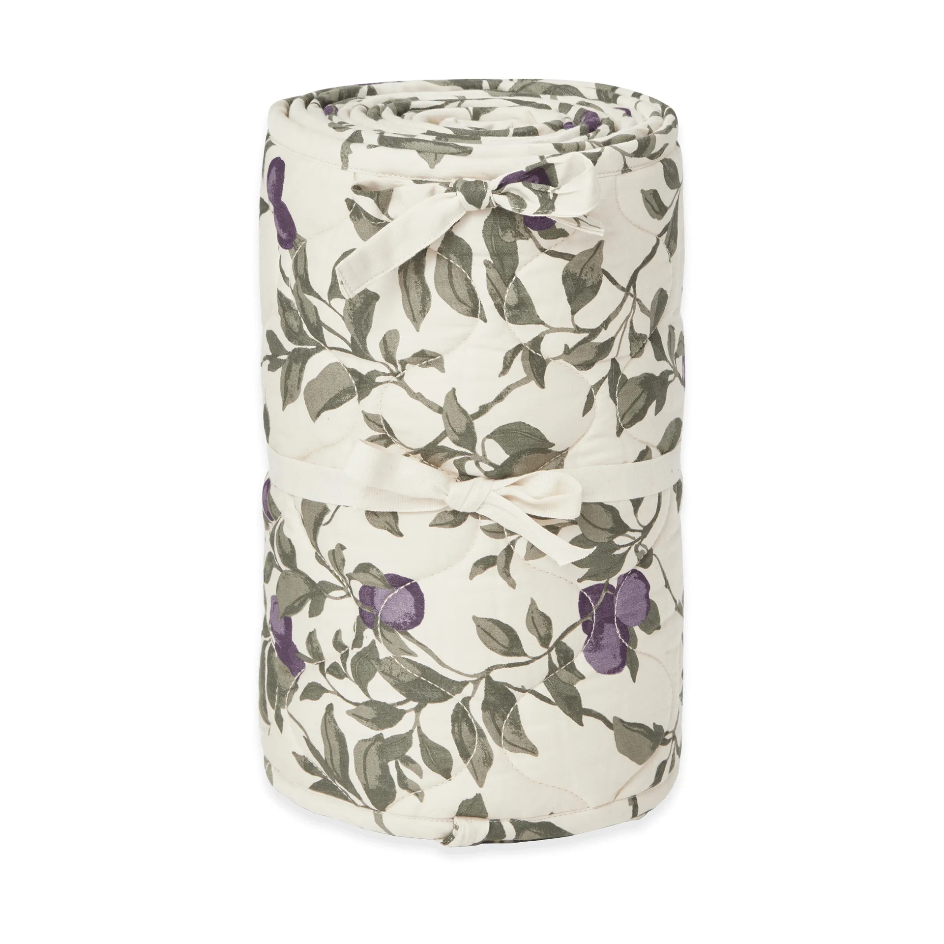 Plum satin quiltet tremmesengsbeskytter, 30x360 cm Garbo&Friends