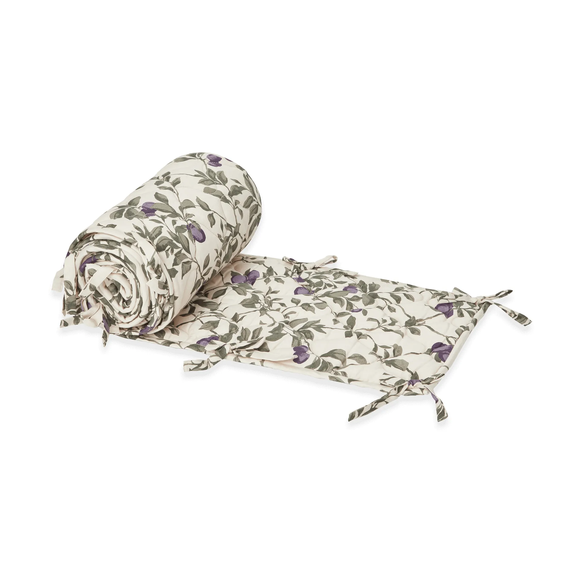 Plum satin quiltet tremmesengsbeskytter, 30x360 cm Garbo&Friends