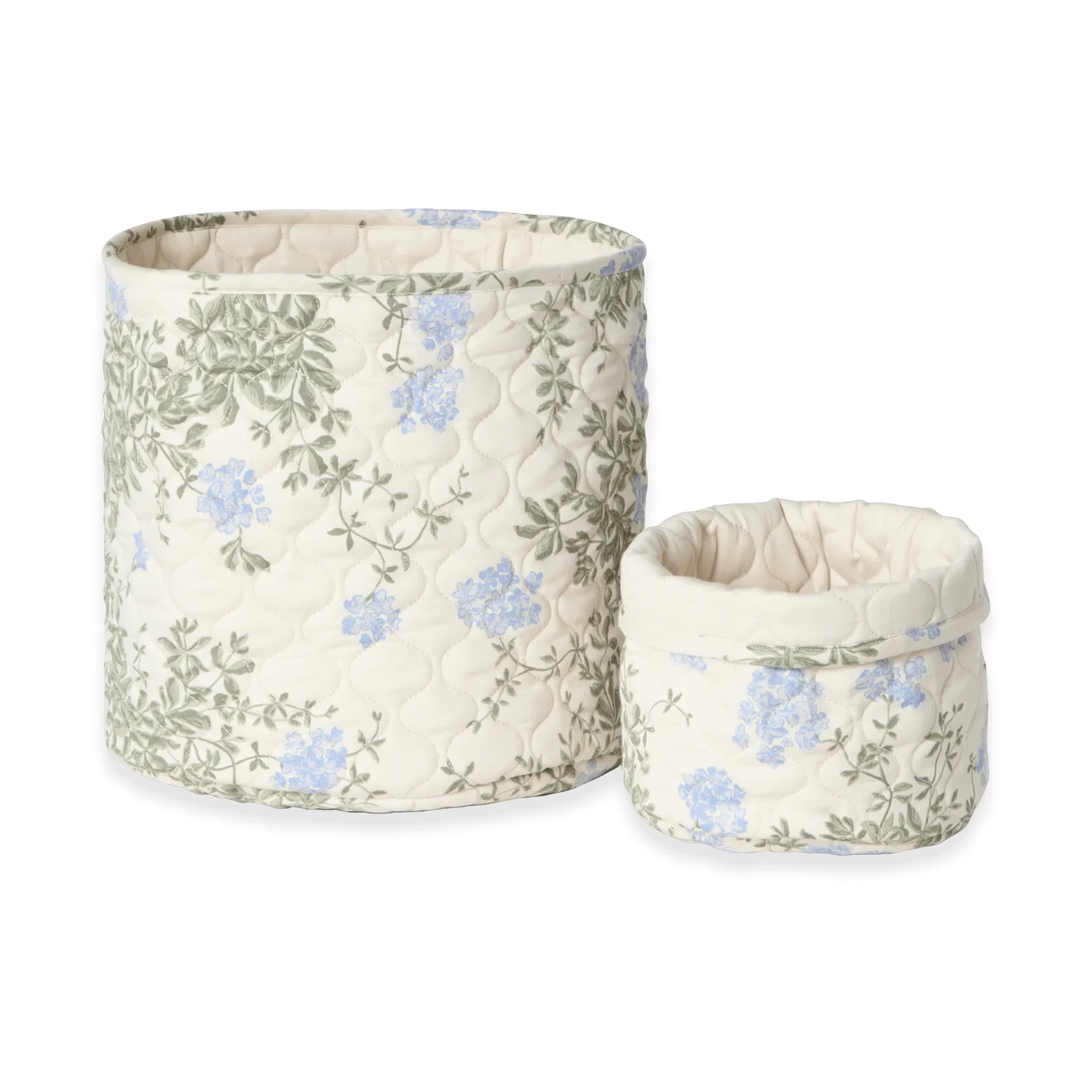 Plumbago Satin quiltet kurv 2 dele, 20xØ20 cm + 30xØ30 cm Garbo&Friends