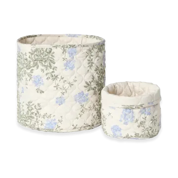 Plumbago Satin quiltet kurv 2 dele - 20xØ20 cm + 30xØ30 cm - Garbo&Friends