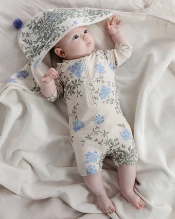 Plumbago Terry håndklæde med hætte - 80x80 cm - Garbo&Friends