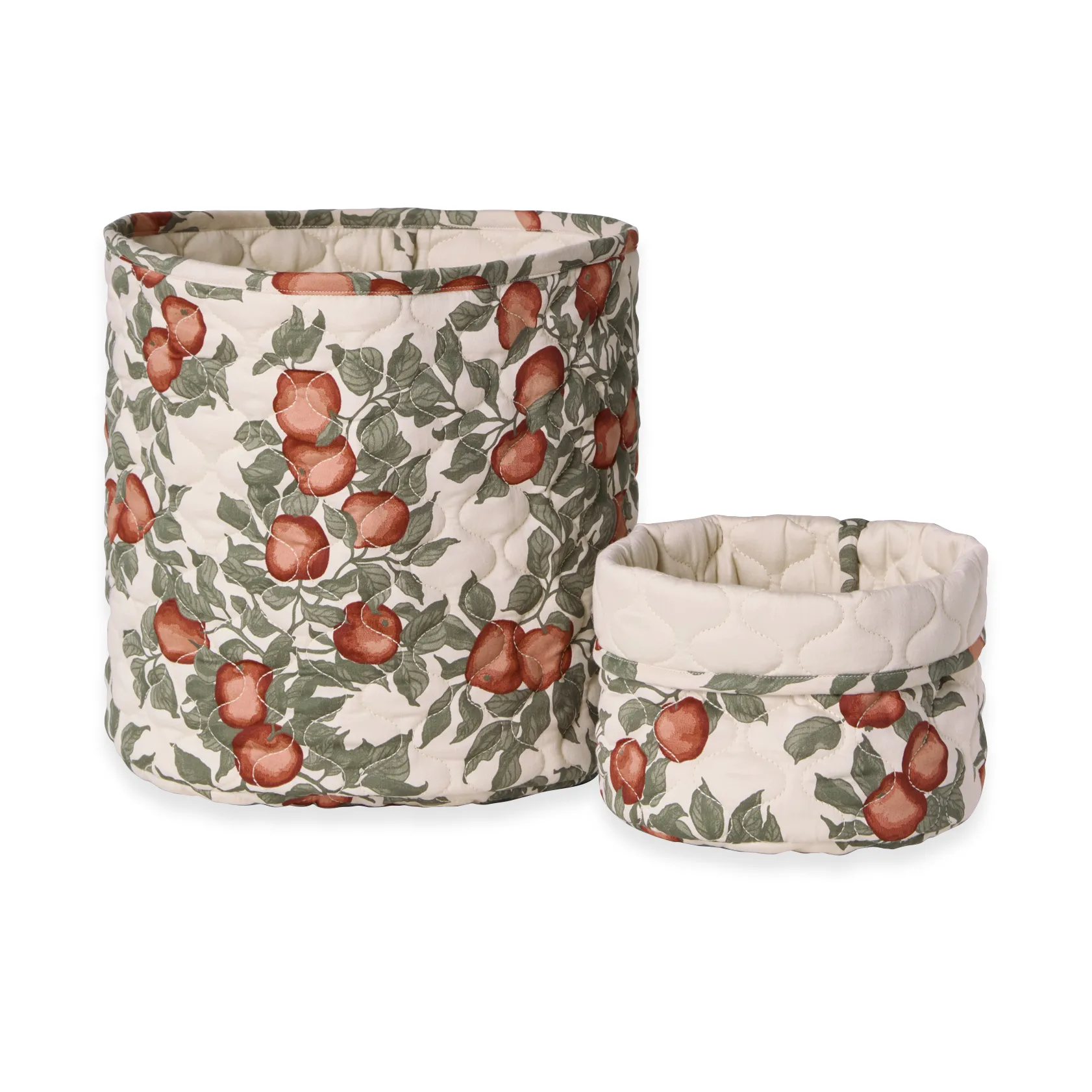 Pomme satin quiltet kurv 2 dele, 20xØ20 cm + 30xØ30 cm Garbo&Friends