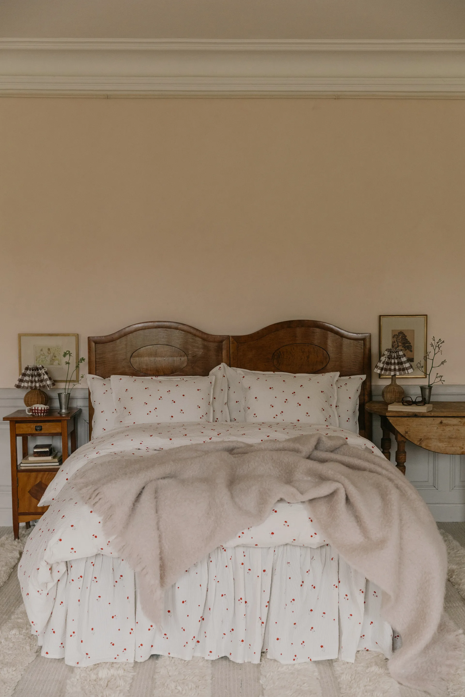 Poppy Seersucker sengeskørt, 140x200x53 cm Garbo&Friends