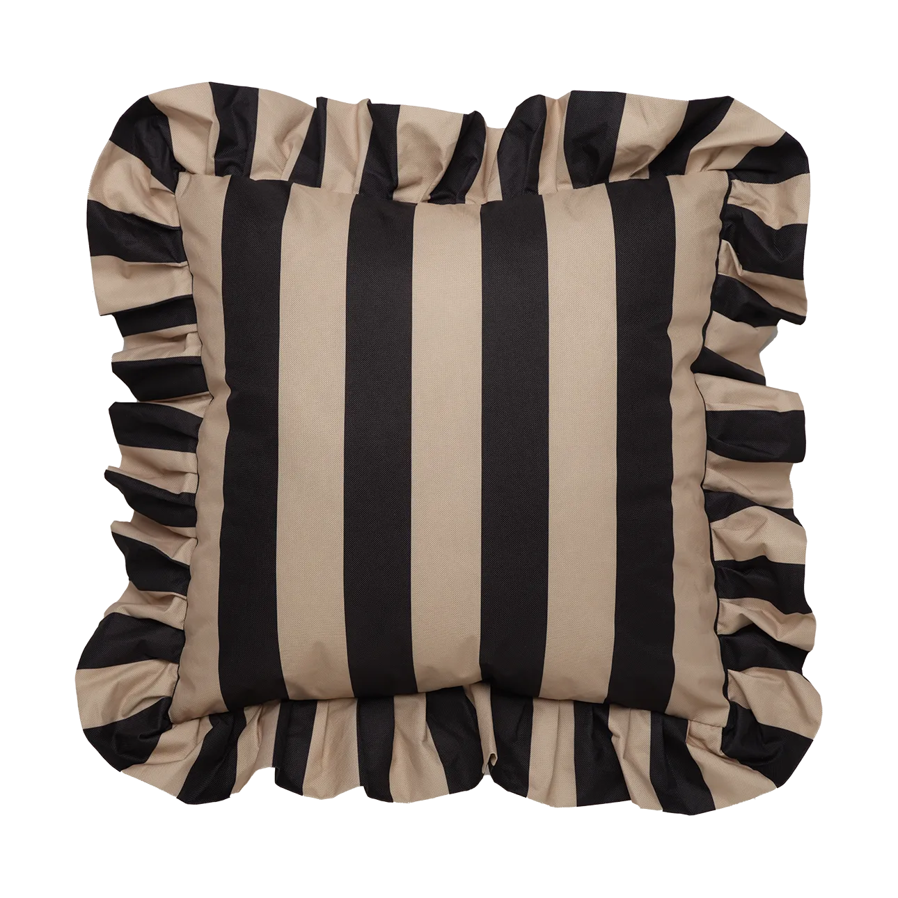Garden Glory Outdoor pude med flæse 45x45 cm, Black-beige Garden Glory