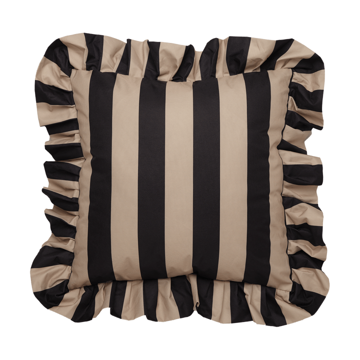 Garden Glory Outdoor pude med flæse 45x45 cm - Black-beige - Garden Glory