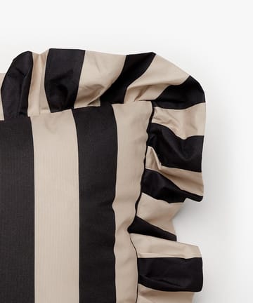 Garden Glory Outdoor pude med flæse 45x45 cm - Black-beige - Garden Glory