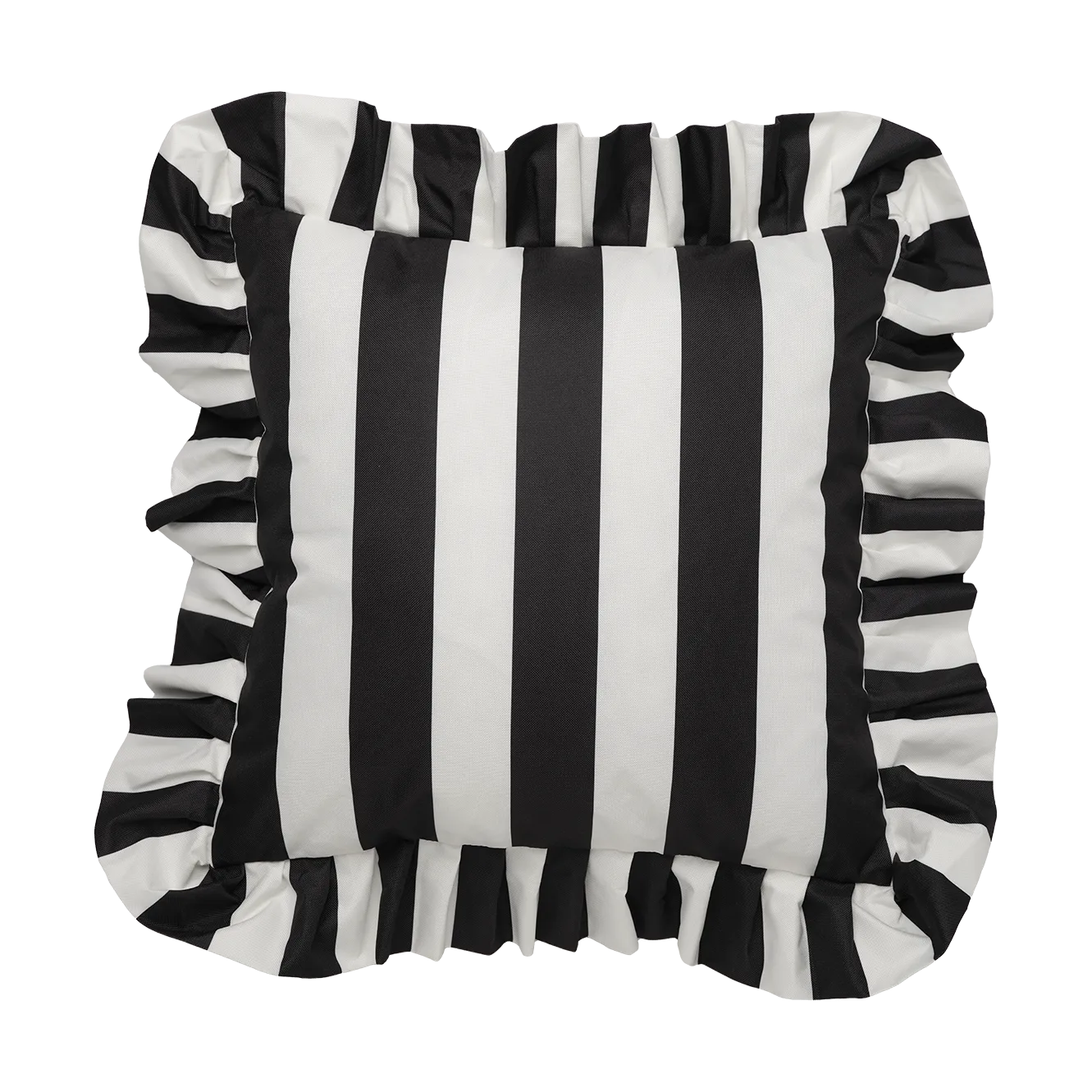 Garden Glory Outdoor pude med flæse 45x45 cm, Black-white Garden Glory