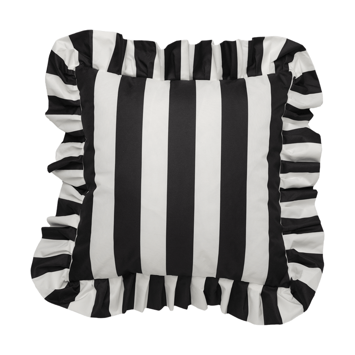 Garden Glory Outdoor pude med flæse 45x45 cm - Black-white - Garden Glory