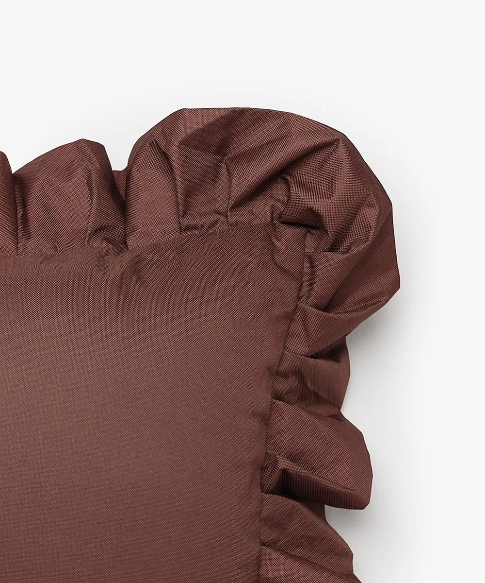 Garden Glory Outdoor pude med flæse 45x45 cm, Brown Garden Glory