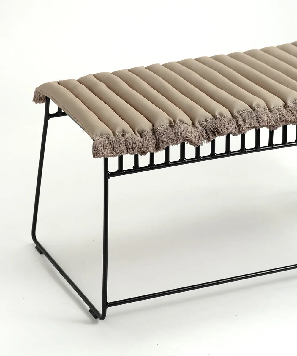 Garden Glory siddehynde med frynser, Beige, beige frynse, 38x120 cm Garden Glory